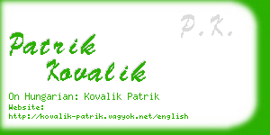 patrik kovalik business card